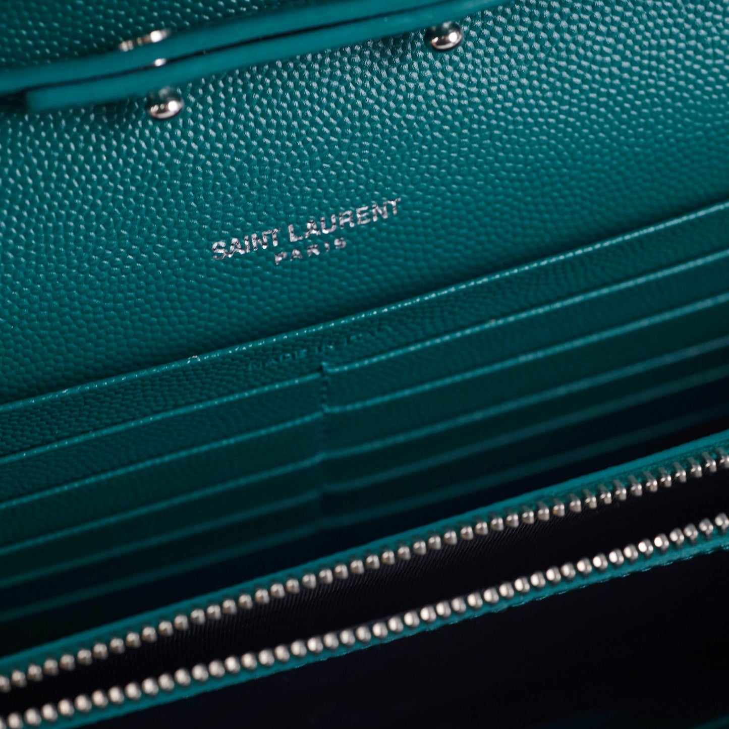 Saint Laurent Cassandre Wallet On Chain (WOC) Teal