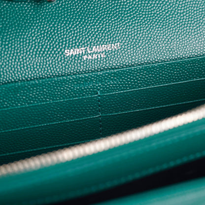 Saint Laurent Cassandre Wallet On Chain (WOC) Teal