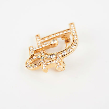 ITEM 5 - Christian Dior Logo Rhinestone Brooch Costume Jewellery