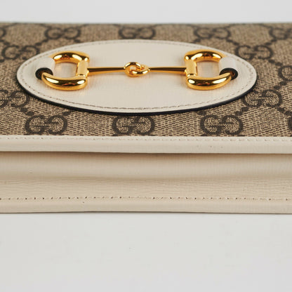 Gucci Horsebit 1955 White Wallet on Chain