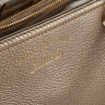 Gucci Medium Bamboo Shopper Leather Satchel Bag Gold
