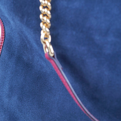 Gucci Rajah Suede Navy Shoulder Tote