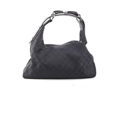 Gucci Horsebit Hobo GG Medium Bag Black