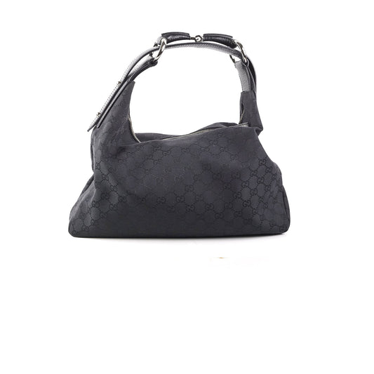 Gucci Horsebit Hobo GG Medium Bag Black