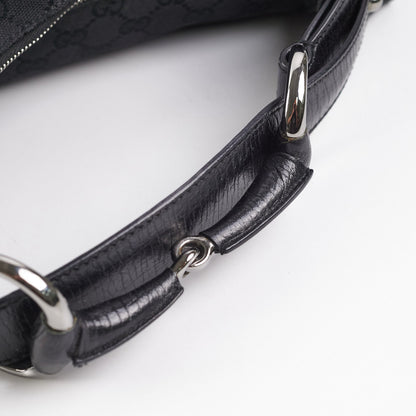 Gucci Horsebit Hobo GG Medium Bag Black