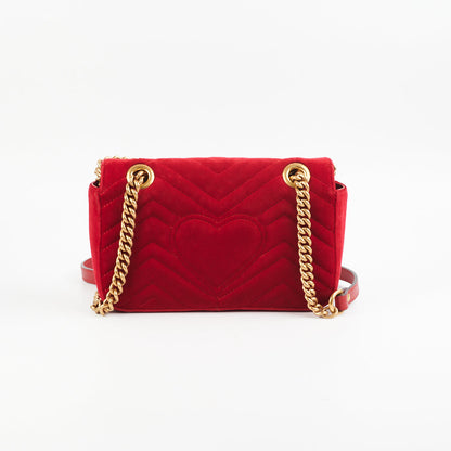 Gucci Marmont Velvet Red Small