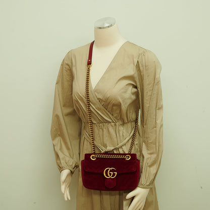 Gucci Marmont Velvet Red Small