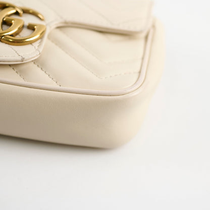 Gucci GG Marmont Super Mini Cream Crossbody Bag