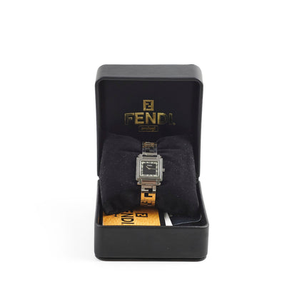 Fendi Silver 6000L Quadro Quartz Watch