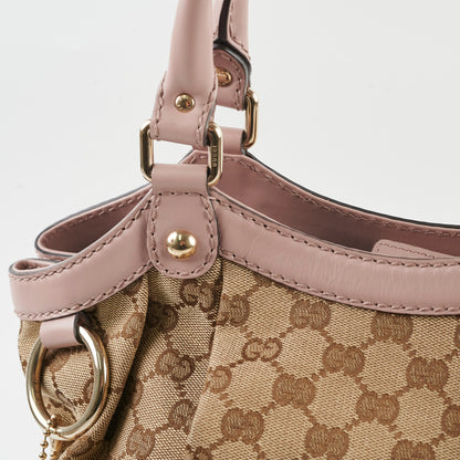 Gucci GG Canvas Sukey Bag Biege/Pink