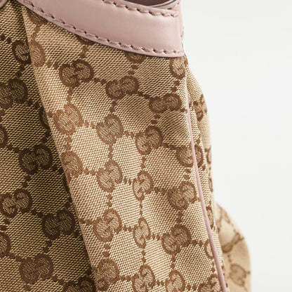 Gucci GG Canvas Sukey Bag Biege/Pink