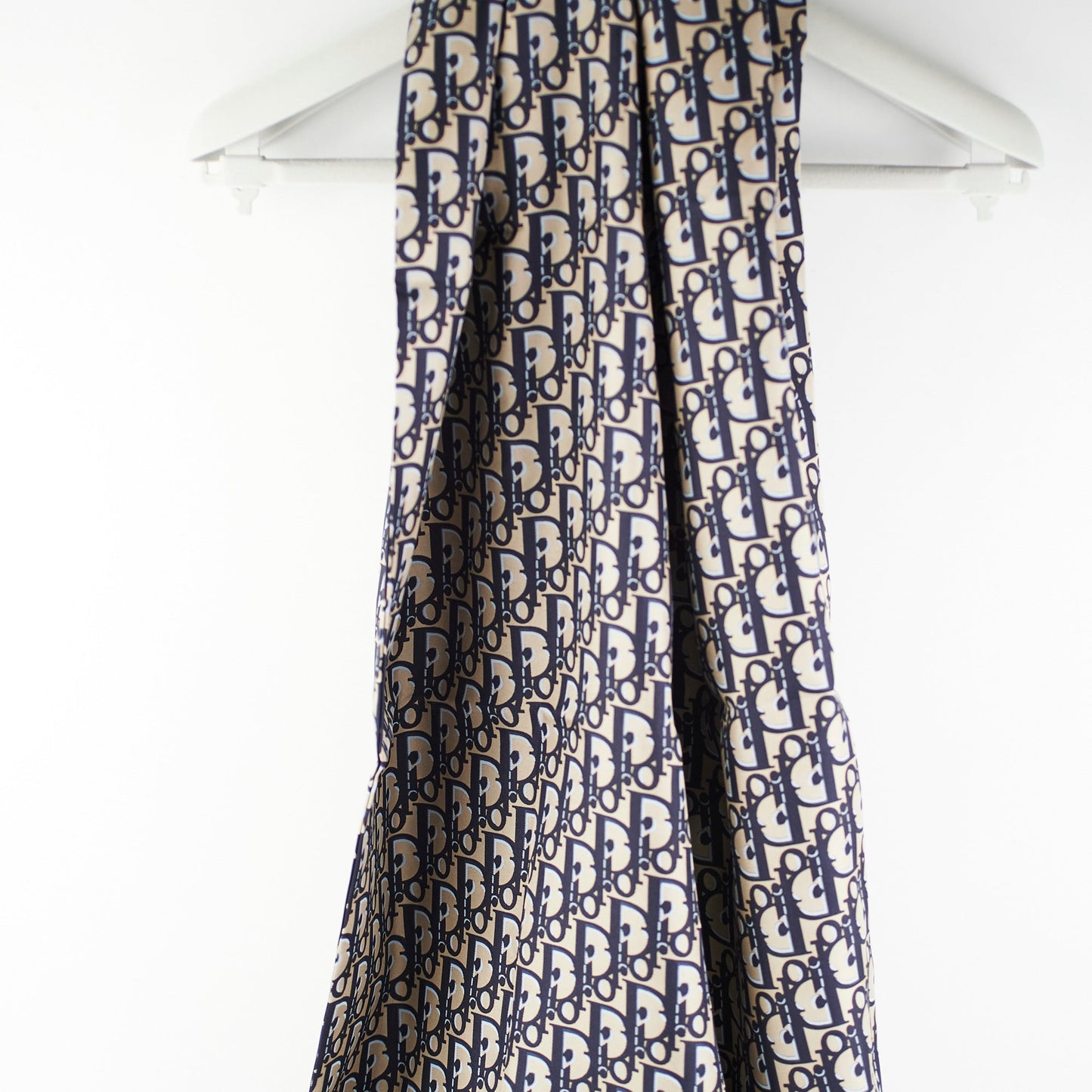 Christian Dior Oblique Navy Silk Scarf