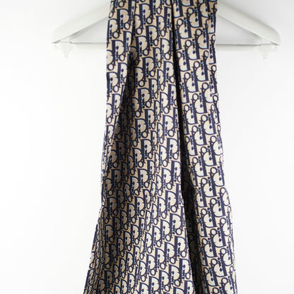 Christian Dior Oblique Navy Silk Scarf