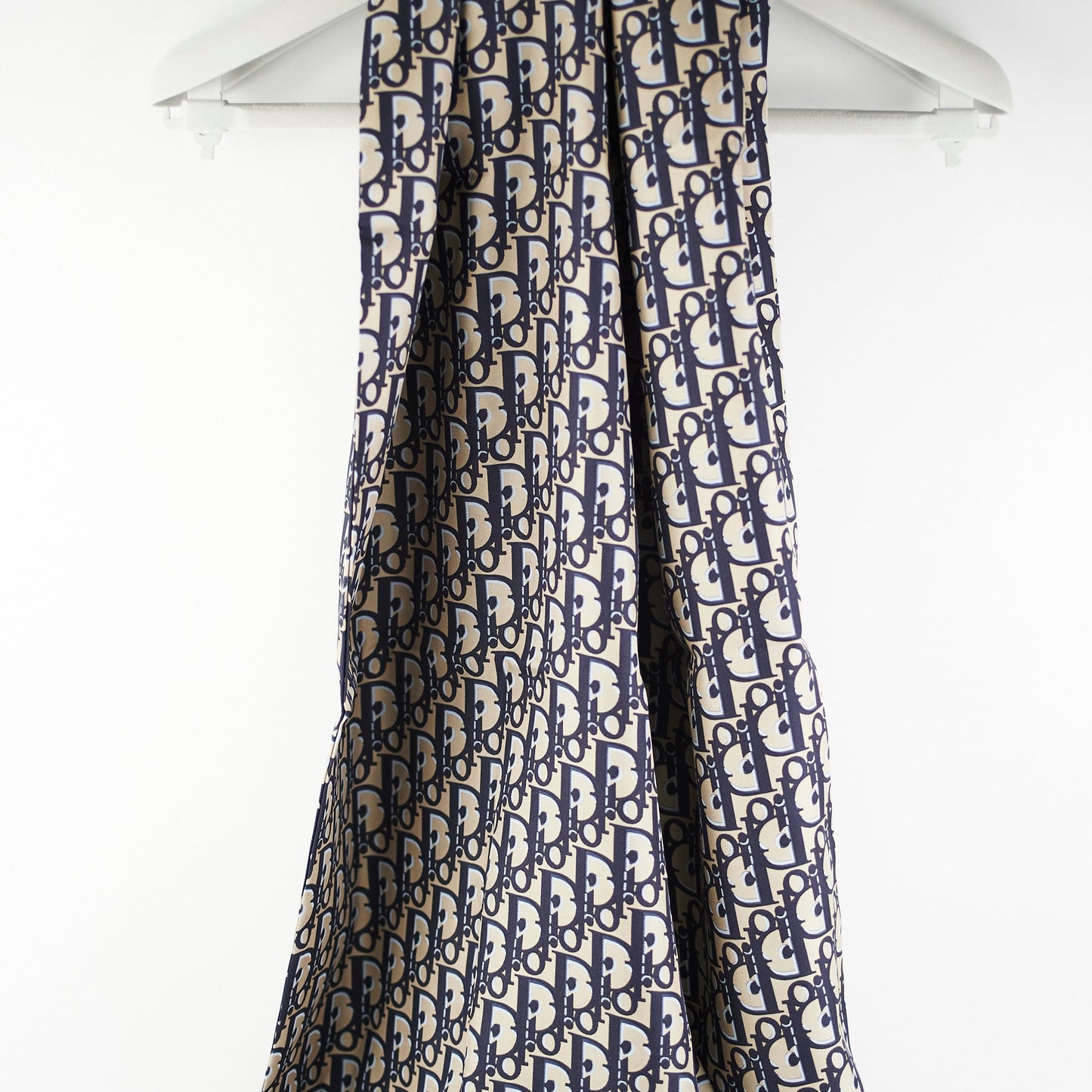 Christian Dior Oblique Navy Silk Scarf