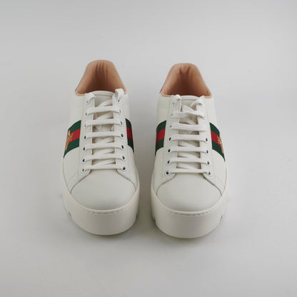 Gucci Ace Embroidered Platform Sneaker Size 40