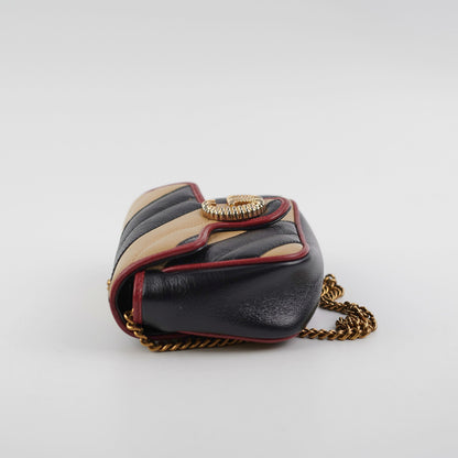 Gucci Super Mini Marmont Tri Colour Crossbody Bag