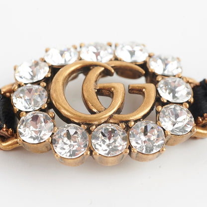 Gucci Logo Rhinestone Black Choker