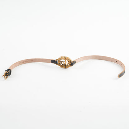 Gucci Logo Rhinestone Black Choker