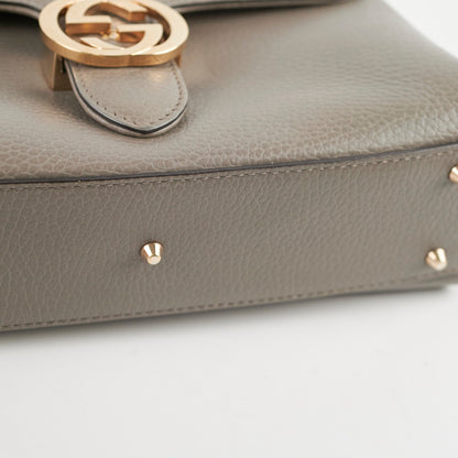 Gucci Leather Top Handle Grey Bag