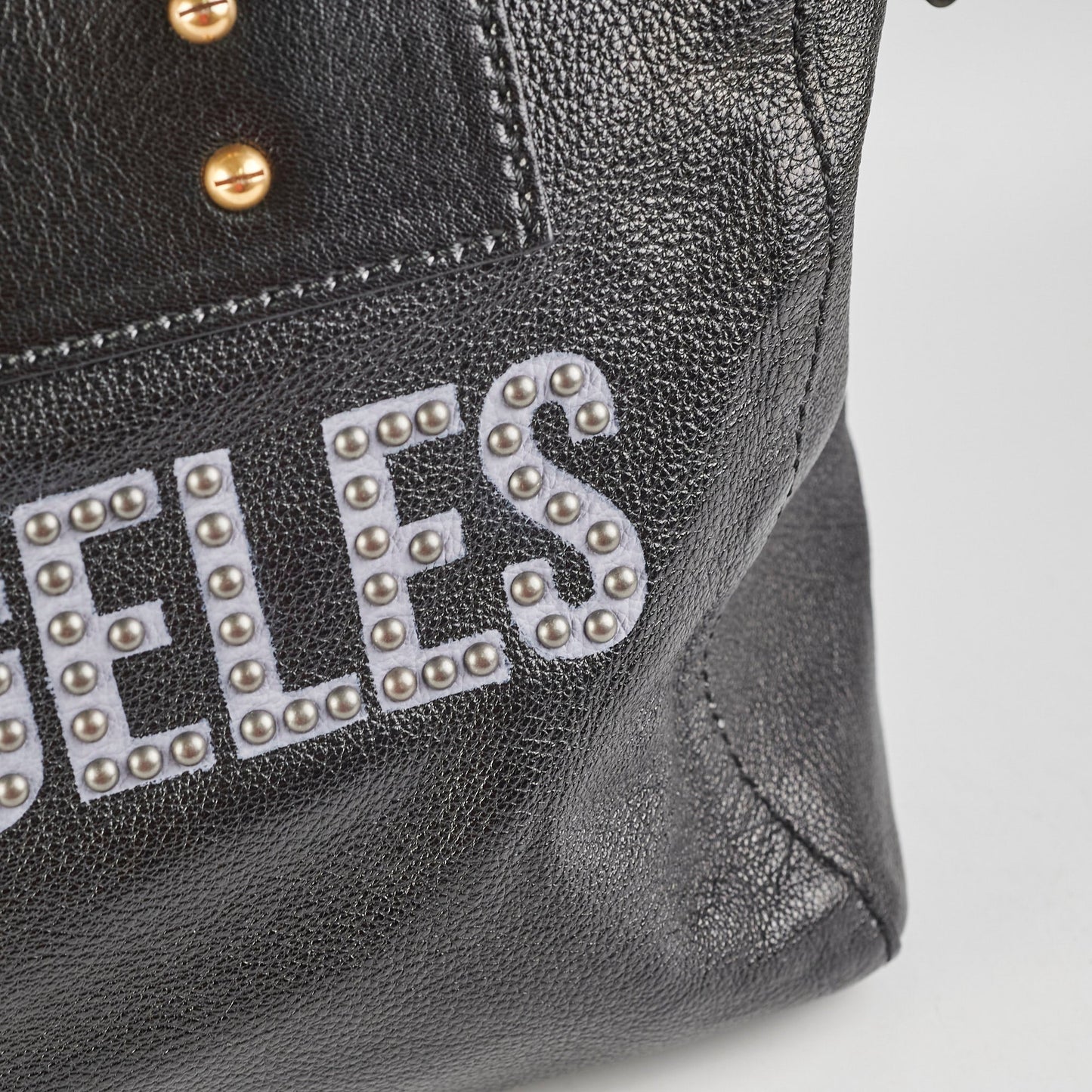 Christian Dior Diorangeles Studded Leather Tote Black