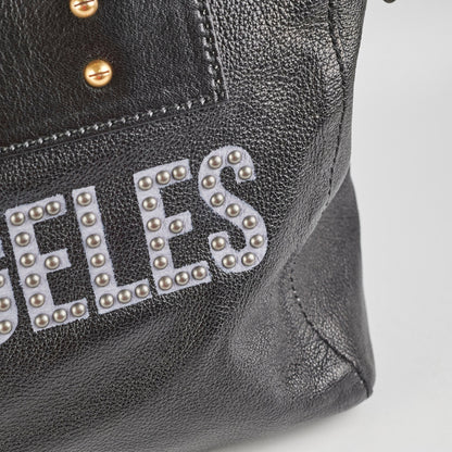 Christian Dior Diorangeles Studded Leather Tote Black