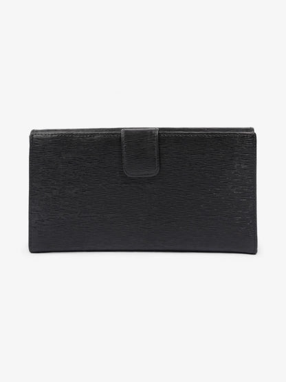 Prada Continental Flap Wallet Black Leather