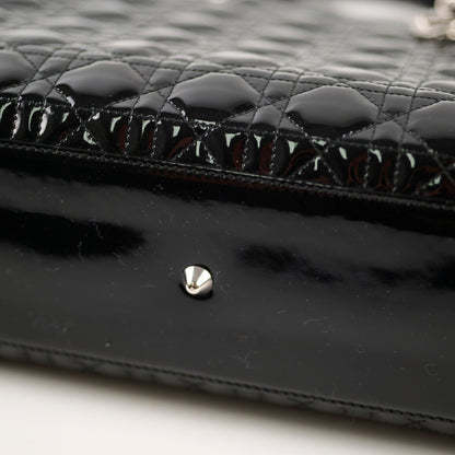 Christian Dior Large Lady Dior Black Patent