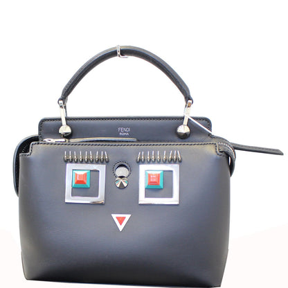 FENDI DotCom Faces Click Top Handle Embellished Leather Shoulder Handbag - Last Call