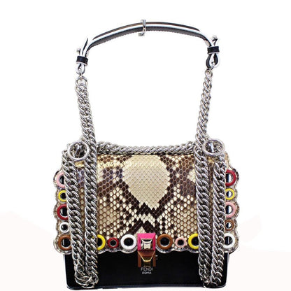 FENDI Kan I Small Python Leather Shoulder Crossbody Bag - Last Call