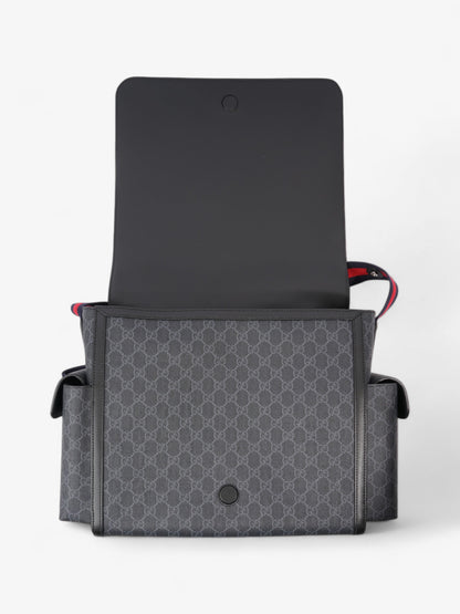 Gucci GG Diaper Bag GG Supreme / Black Coated Canvas Medium