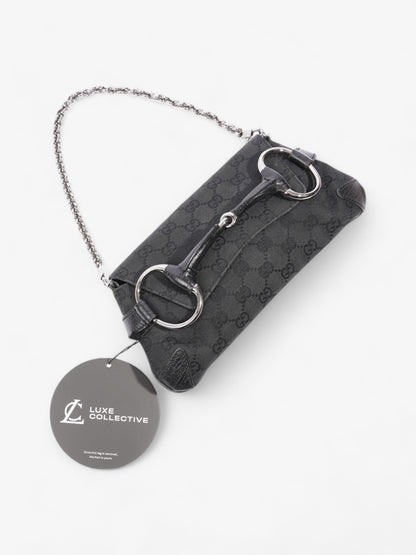 Gucci GG Horsebit Chain Black Canvas