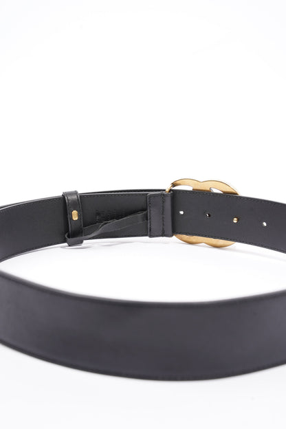 Gucci GG Marmont 2015 Re-Edition Wide Belt  Black Leather 85cm / 34"