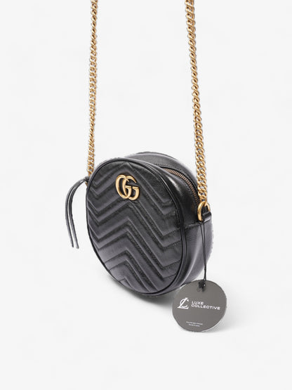 Gucci Marmont Round Bag Black Matelasse Leather