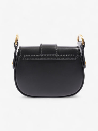 Christian Dior D Fence Saddle Bag Black Calfskin Leather Mini