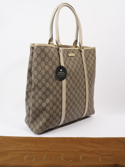 Gucci GG Supreme Tote Beige And Ebony GG Supreme Coated Canvas