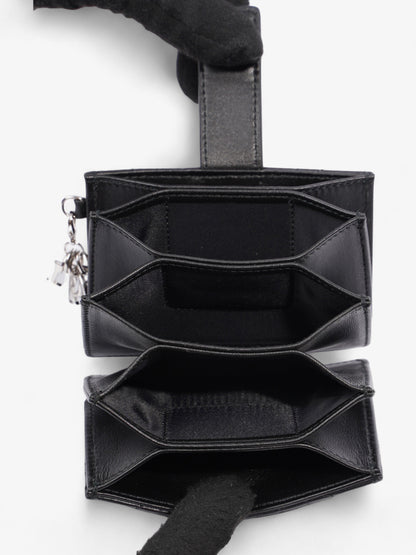 Christian Dior Lady Dior Jasmine Card Holder Black / Silver Lambskin Leather
