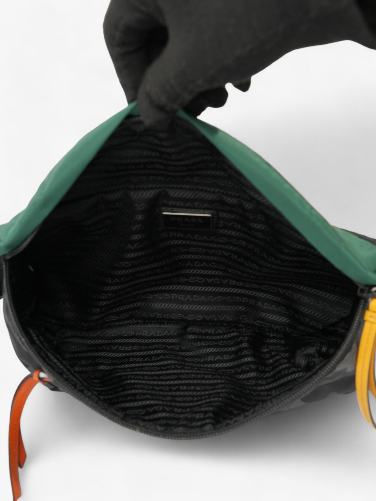 Prada Bum Bag Black / Grey Camo / Green Re Nylon
