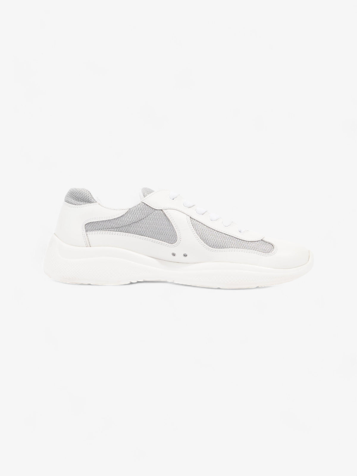 Prada America's Cup Sneakers White / Grey Leather EU 43 UK 9
