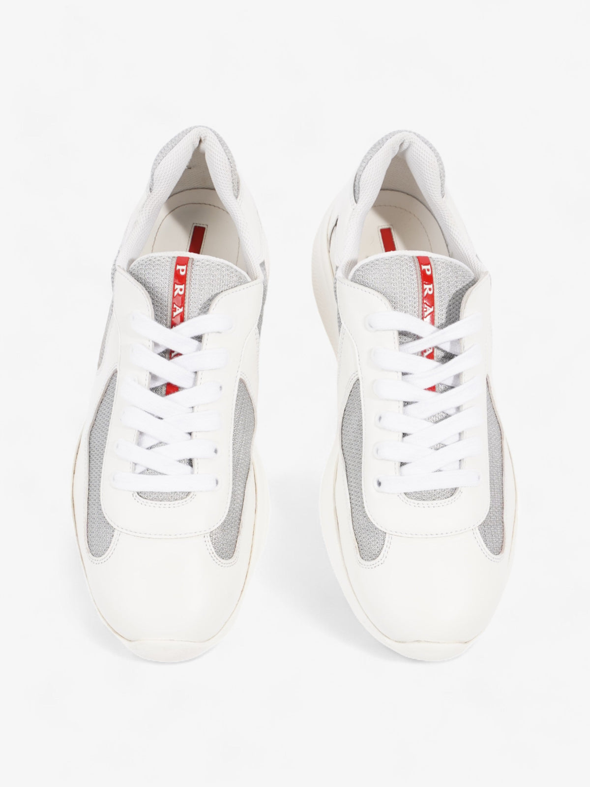 Prada America's Cup Sneakers White / Grey Leather EU 43 UK 9