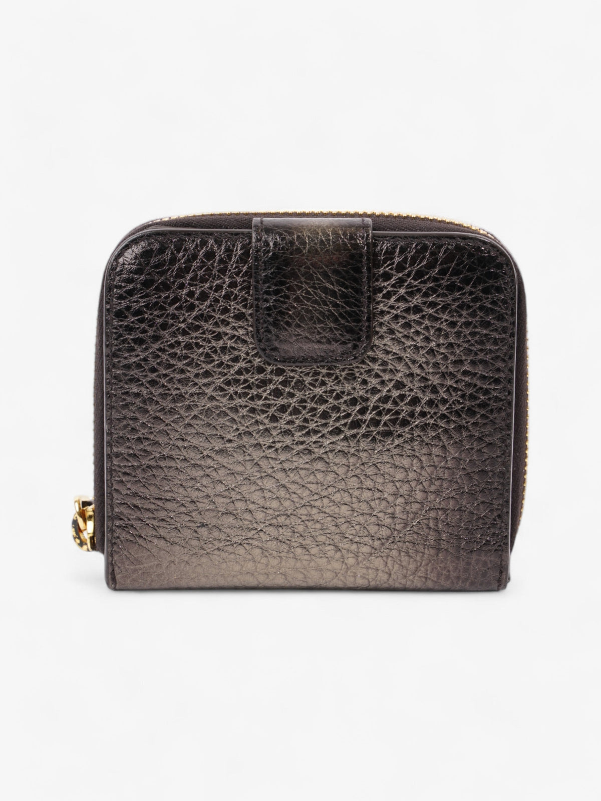 Prada Zip Around Purse Metallic Leather Small