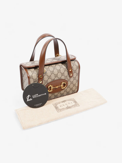 Gucci Horsebit 1955 Top Handle GG Supreme / Brown Coated Canvas Mini