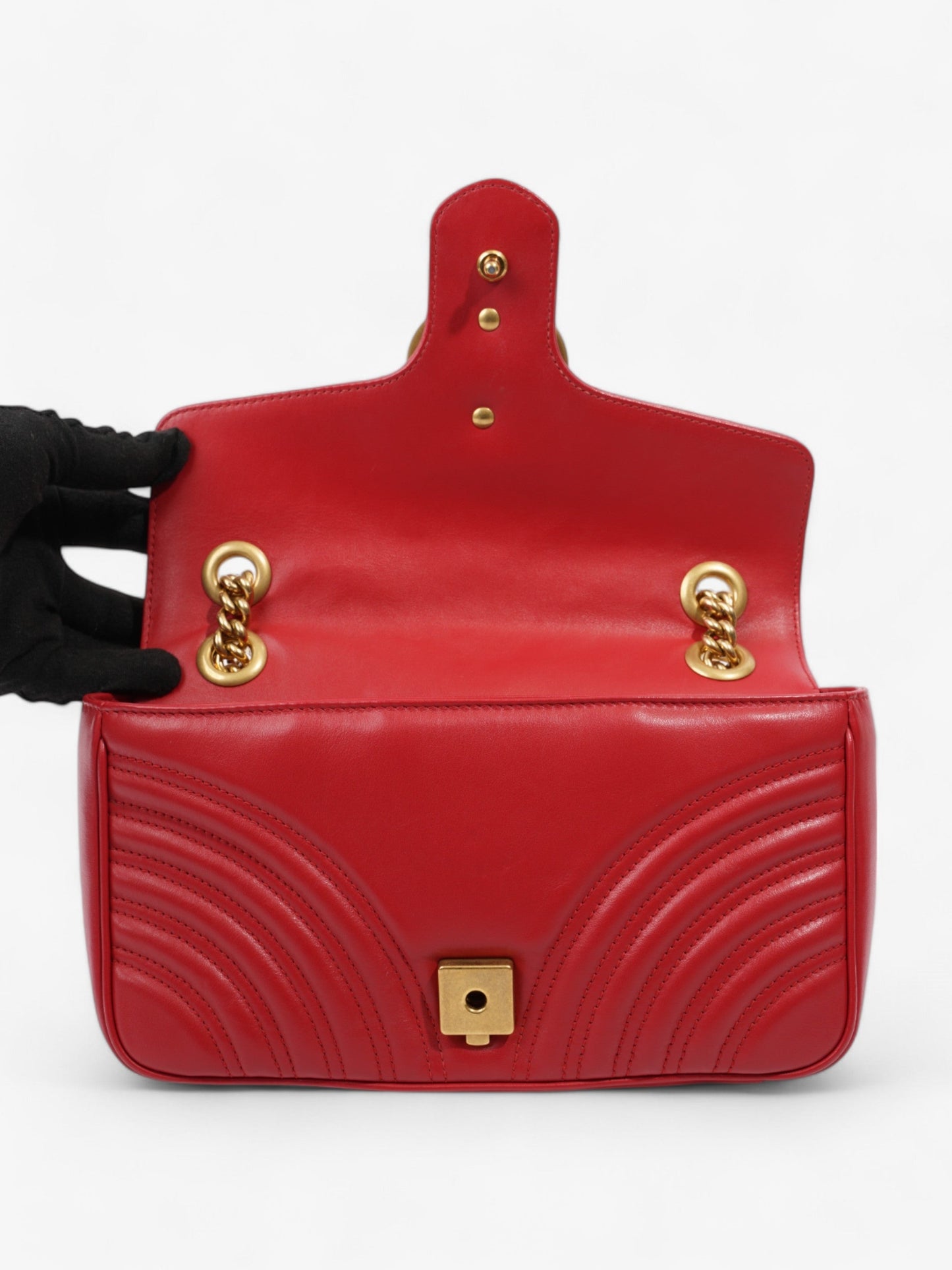 Gucci GG Marmont Red Matelasse Leather Small