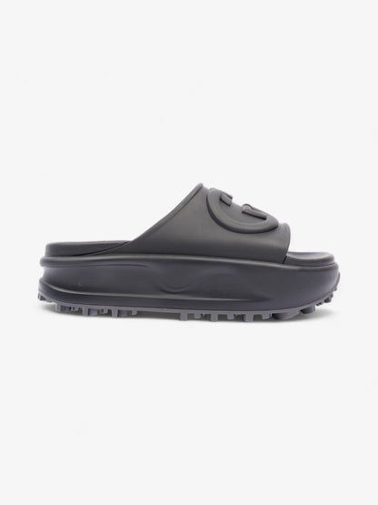 Gucci GG Platform Slides Black Rubber EU 35 UK 2