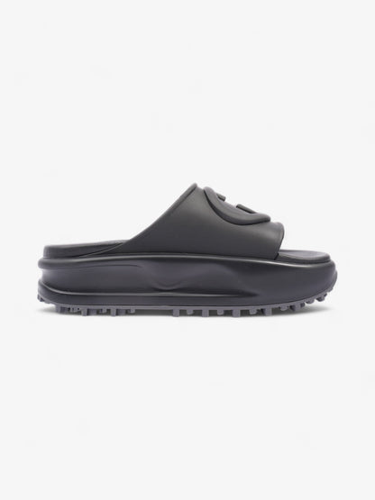Gucci GG Platform Slides Black Rubber EU 35 UK 2