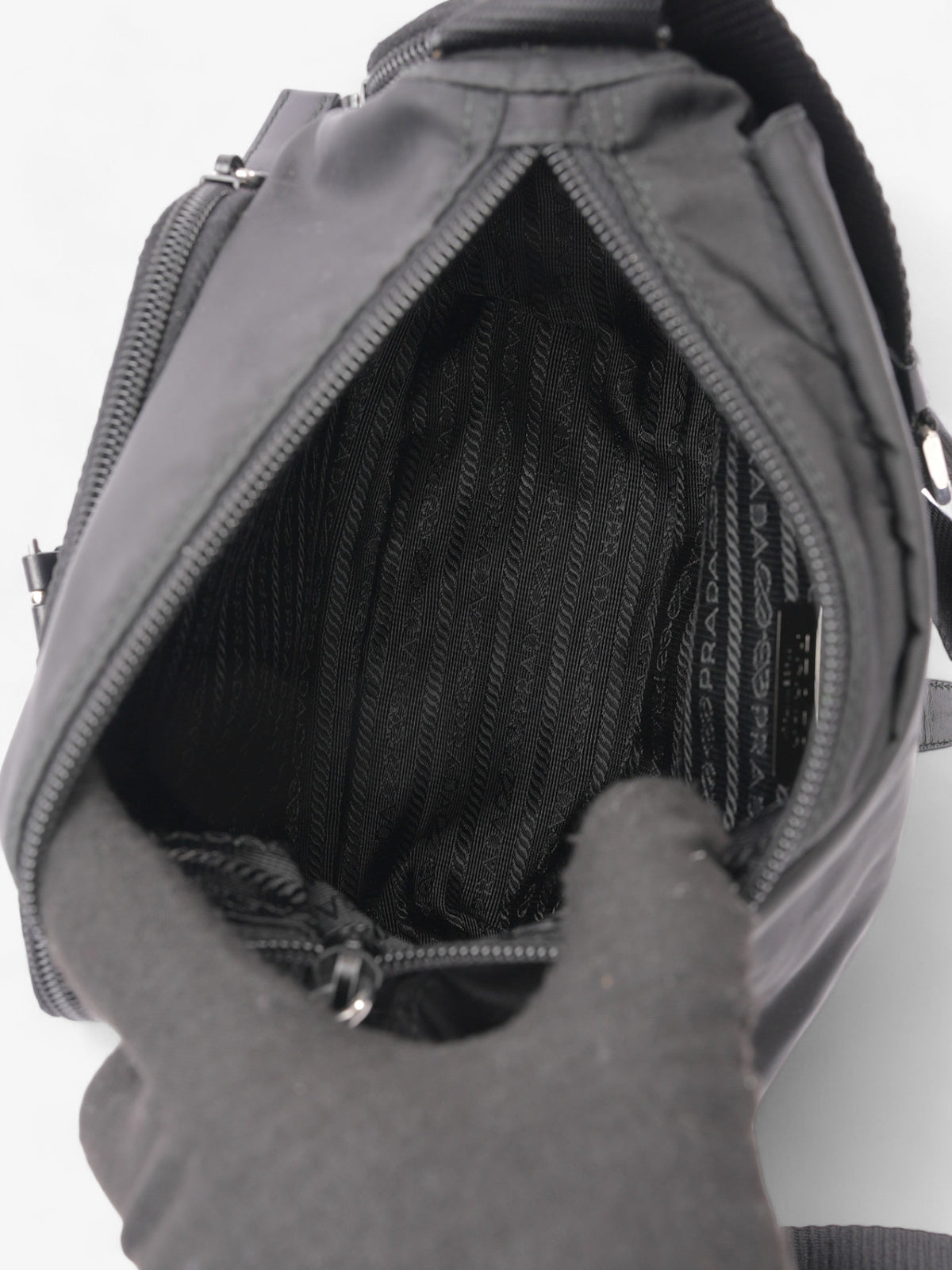 Prada Tessuto Crossbody Black Re Nylon