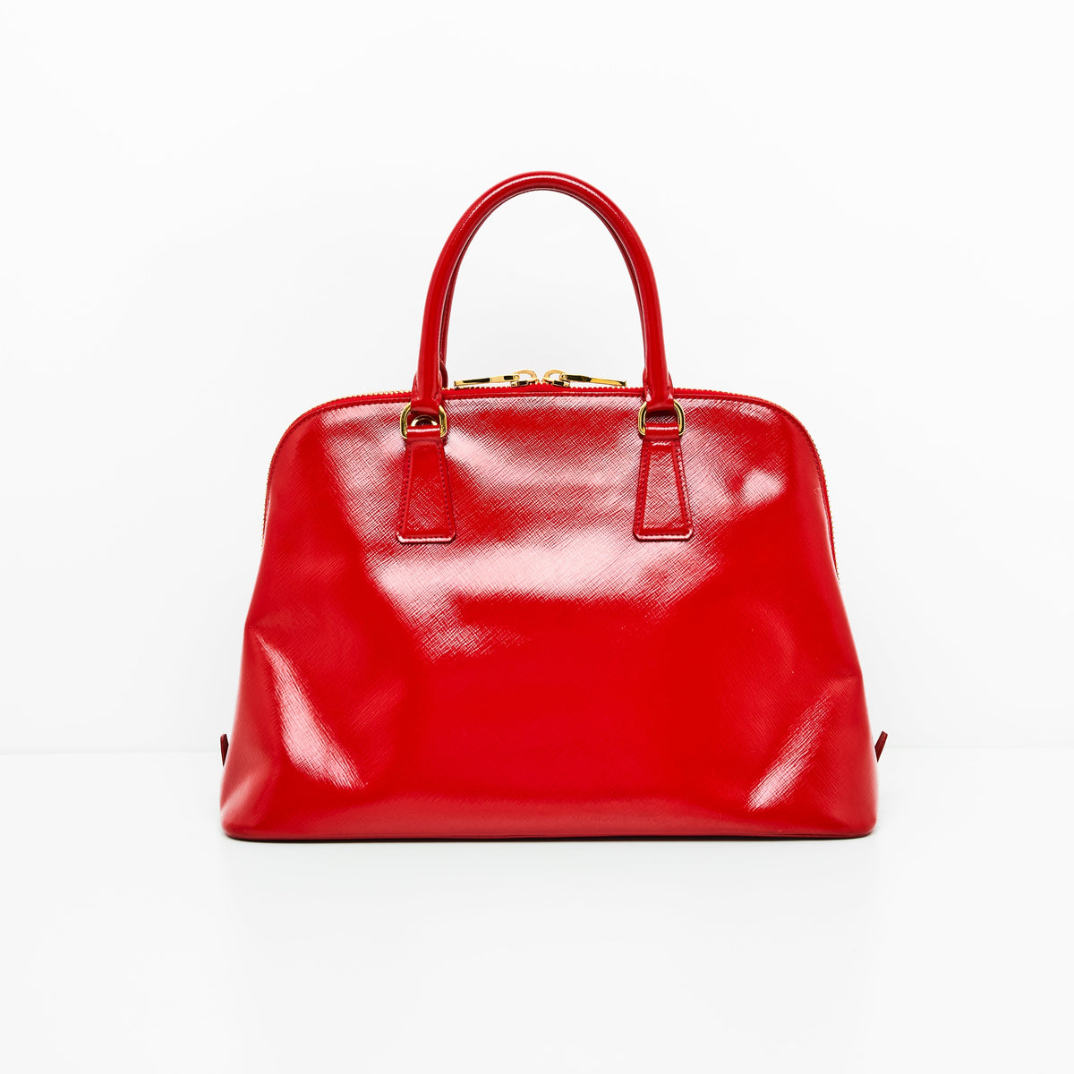 Prada Promenade Saffiano Satchel in Red