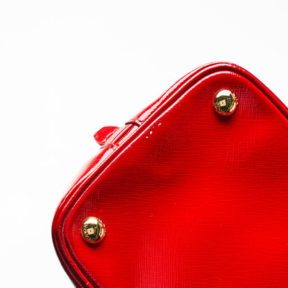 Prada Promenade Saffiano Satchel in Red