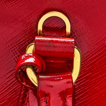 Prada Promenade Saffiano Satchel in Red