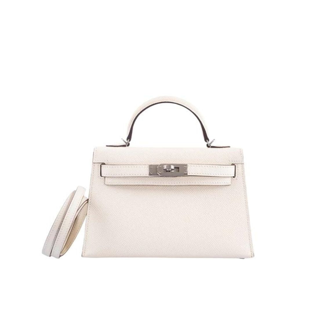 Hermes Kelly 20 Mini Epsom Nata Palladium Hardware