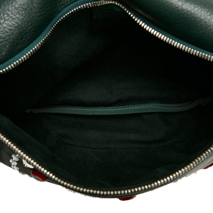 Gucci Web Belt Bag Green Crystal Embellished Leather